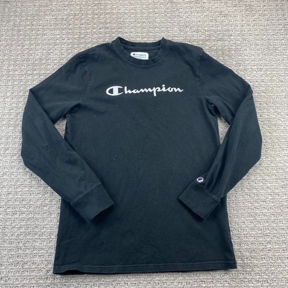 Champion Other - Champion Shirt Men Small S Black Long Sleeve T-Shirt Spell Out Activewear Sports